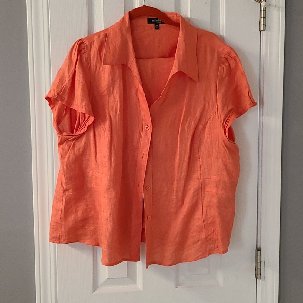 Tangerine Button Down Top - image 1